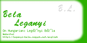 bela leganyi business card